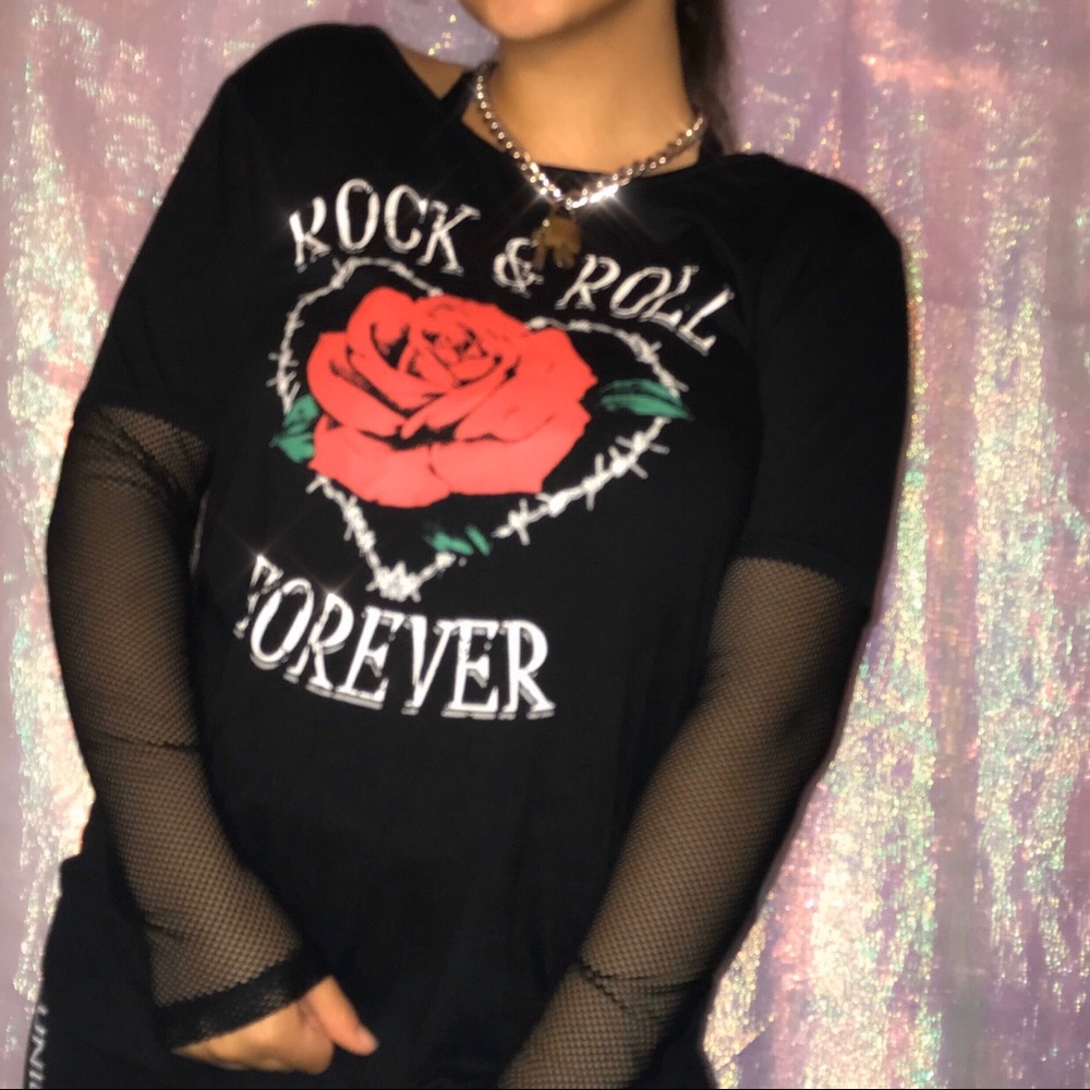 goth fishnet long sleeve!